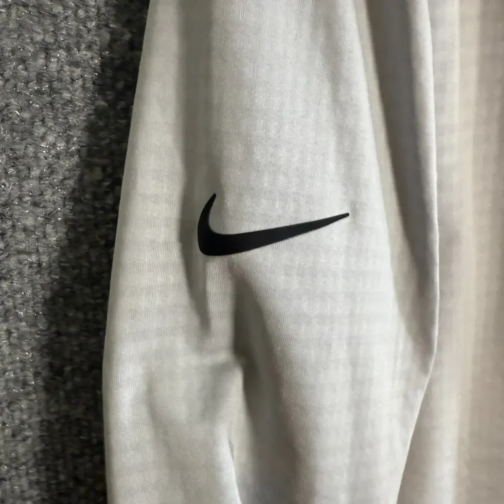 Nike Shirt Men XL Gray 1/4 Zip Stretch Swoosh Performance Athleisure‎ Logo